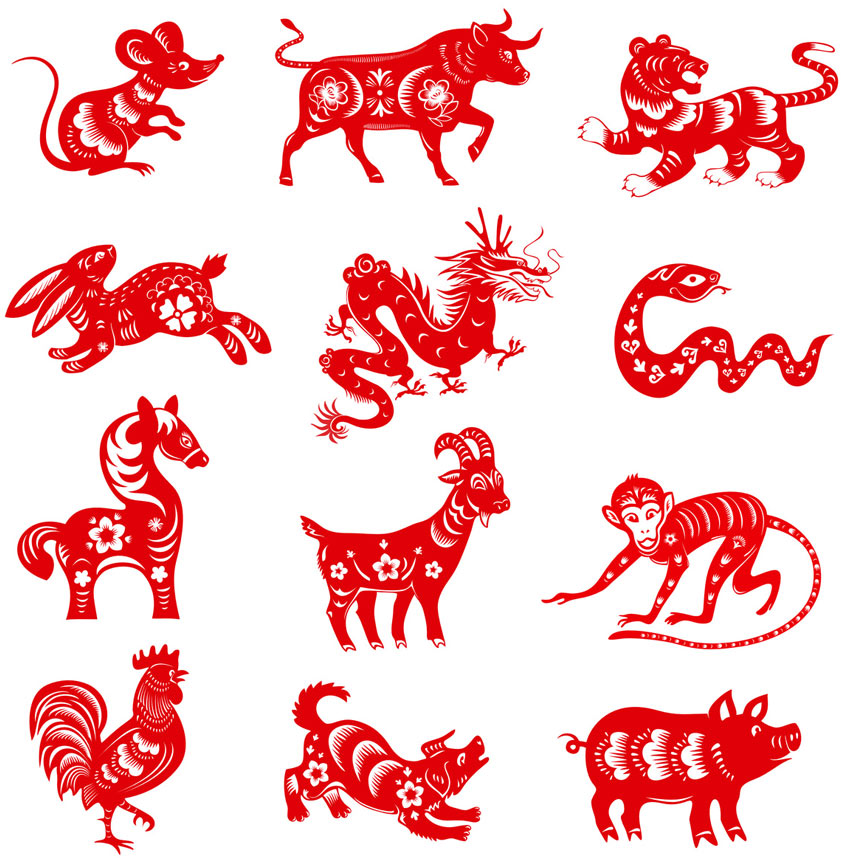Zwölf Tiere des chinesischen Horoskop