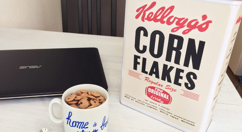 Retro-Blechdose von Kellogg’s Corn Flakes